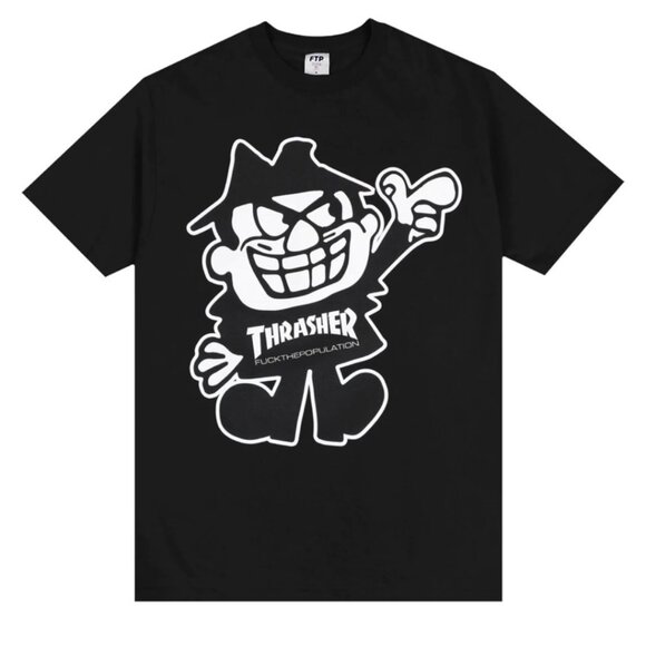 NEW FTP x Thrasher Boris Tee - Black - XL - Picture 1 of 5